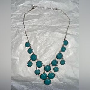 5 for $25🔥Turquoise‎ & Silver Fashion Statement Necklace